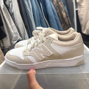 New Balance Cream and White Sneakers